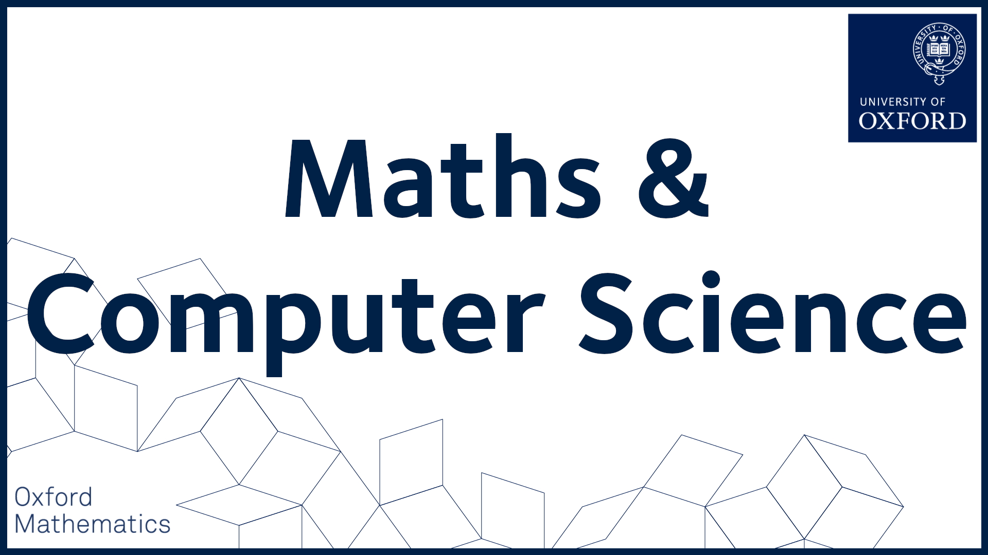 Undergraduate Open Days Mathematical Institute